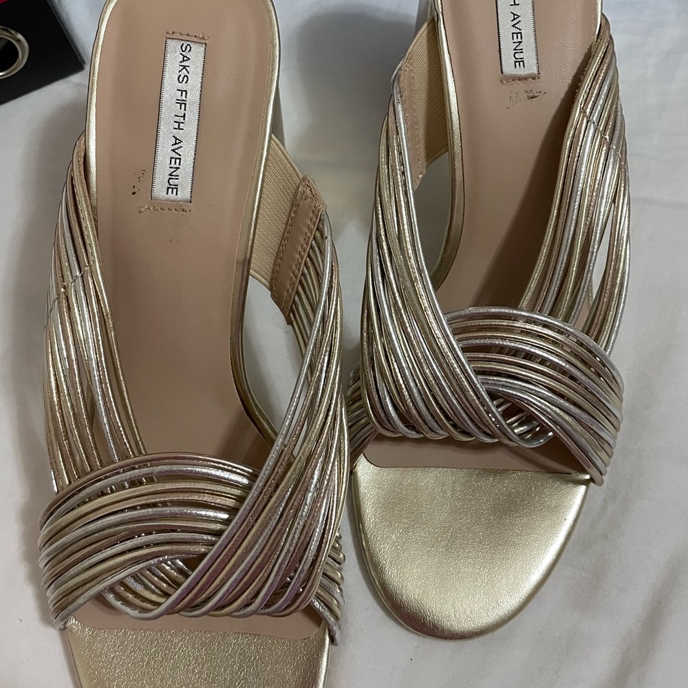 Saks 5th Ave Metallic Heel